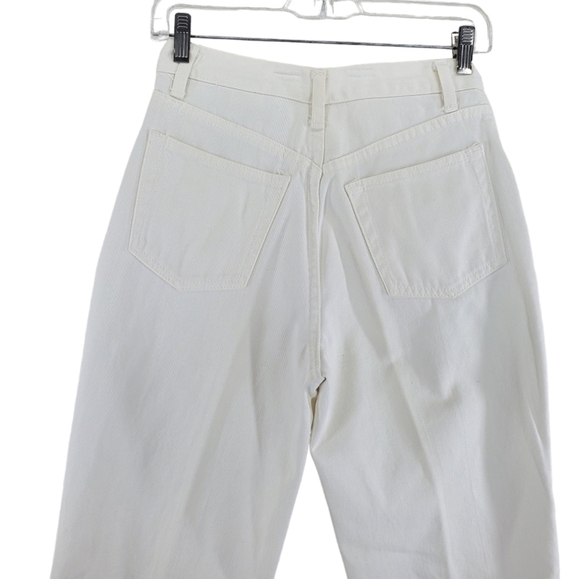 Vtg Fredericks Hollywood White Hi Rise Tapered Jean 9 10 25x30 Floral Embroidery - Picture 8 of 14